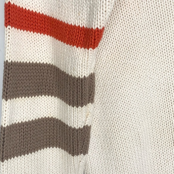 Ralph Lauren Womens Cream Sweater with Striped Sleeve Size Medium - Picture 3 of 8